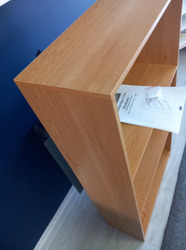 3 Tier Medium Bookcase, Oak Wooden Shelving Display Storage Unit Office Living Room Furniture thumb 6