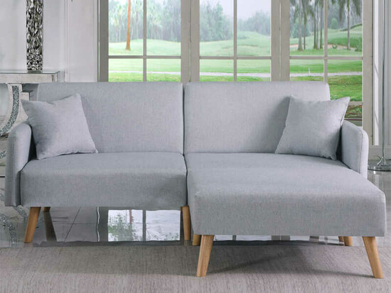  Features of 2 Seater Zaina Fabric Sofa Bed with Matching Footstool  0