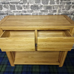 Oak Furniture Land ROMSEY Natural Solid Oak Console Table thumb-124789