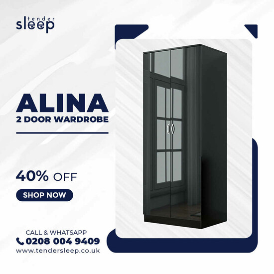 Alina 2 Door Wardrobe For Sale 40% OFF  0