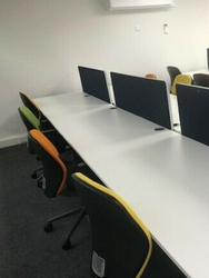 Office Furniture 1.4 Meter White Bench Desking Pods of 8 thumb 1