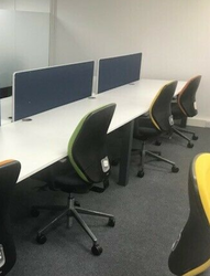 Office Furniture 1.4 Meter White Bench Desking Pods of 8 thumb 3