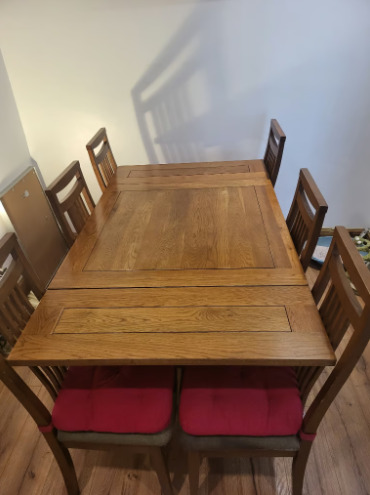Oak Furniture Land Dining Table & 6 Manila Dining Chair  1