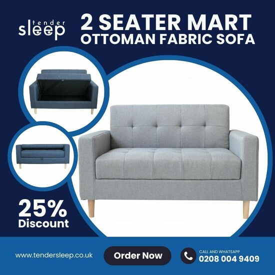 2 Seater Mart Ottoman Fabric Sofa - 25% OFF  0
