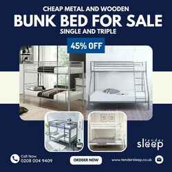 Cheap Metal and Wooden bunk Bed for sale - Single and triple 
