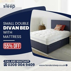 Small Double Divan Bed With Mattress - 50% OFF