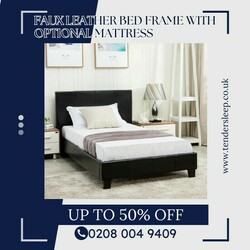 Luxurious Faux Leather Bed Frame with Optional Mattress