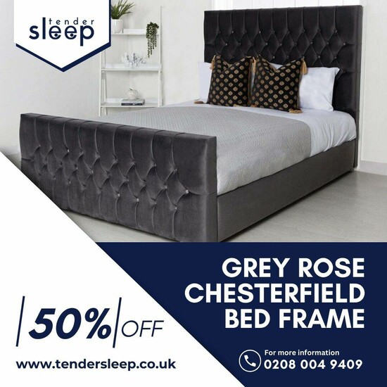 The Grey Rose Chesterfield Bed Frame up to 50% off  0