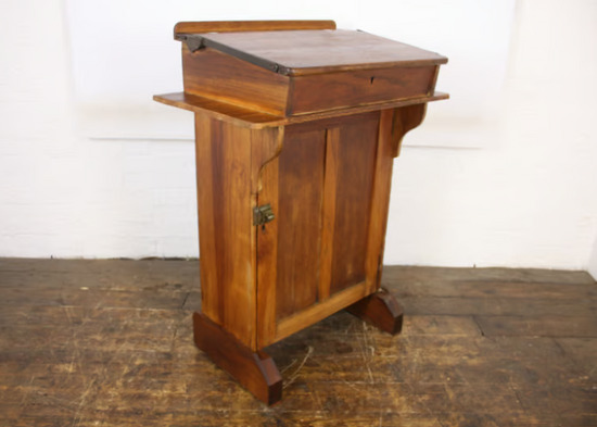 Antique Oak Teachers Lectern Desk Vintage Wooden Furniture  1