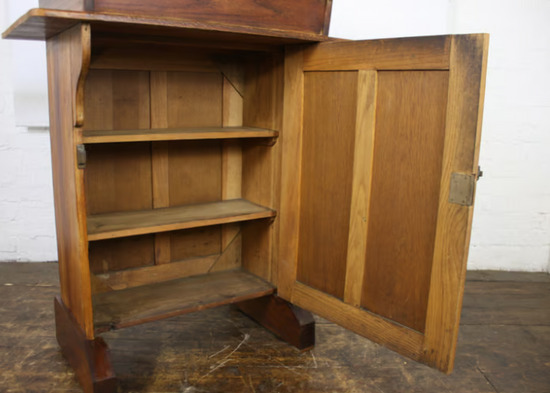 Antique Oak Teachers Lectern Desk Vintage Wooden Furniture  5