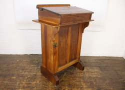 Antique Oak Teachers Lectern Desk Vintage Wooden Furniture thumb-126363