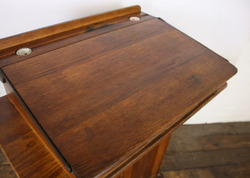 Antique Oak Teachers Lectern Desk Vintage Wooden Furniture thumb 5