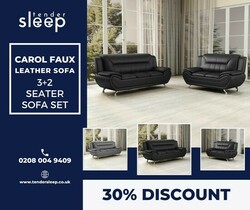 Introducing the Carol Faux Leather Sofa Set - 3+2 Seater!