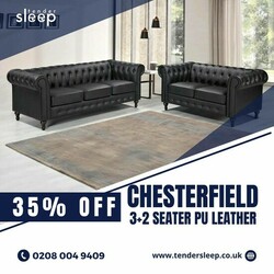 The Chesterfield 3+2 Seater PU Leather Set