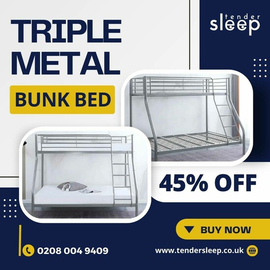 Buy Triple Metal Bunk Bed - Upto 45% OFF