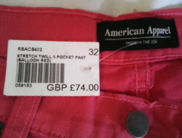 Bnwt American Apparel 1x Pair of Jeans and 1x Track Pants  1