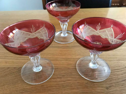 Antique Cranberry Glass Three Pieces thumb-251