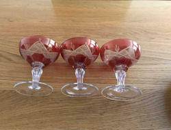 Antique Cranberry Glass Three Pieces thumb-250