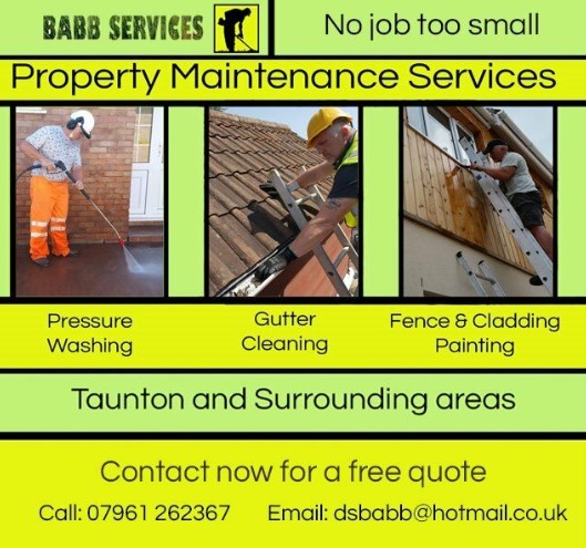 Property Maintenance Services Taunton: Pressure Washing, Gutter Cleaning, Fence Painting, Handyman  0