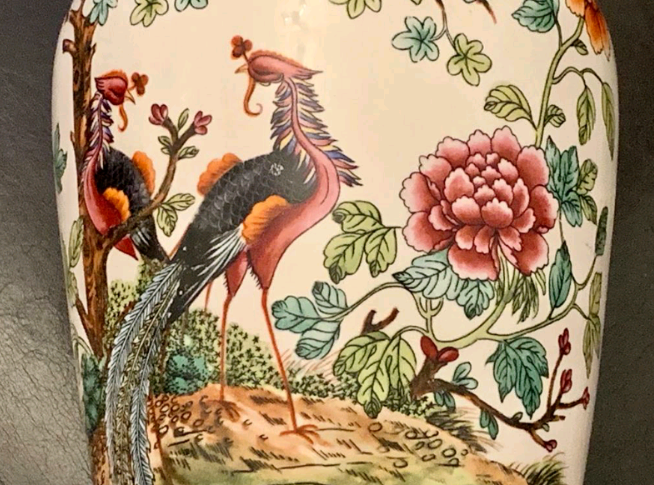 Chinese Famille Rose Vase 4 Character Mark and Exotic Birds  4