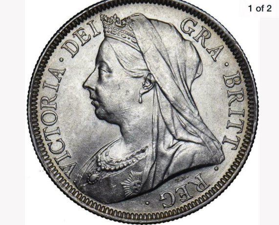 1900 Half Crown - Victoria British Silver Coin  0