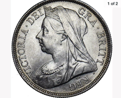 1900 Half Crown - Victoria British Silver Coin