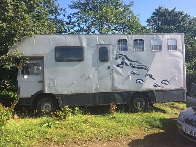  1983 7.5 tonne horse lorry for sale. Electric ramp good size living