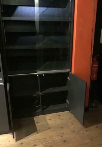 Shop Fittings - Large Retail Sliding Glass Door Display Cabinet & Cupboard  1