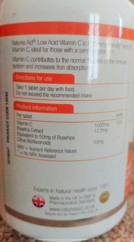180 High Strength Tablets Natures Aid Vitamin C 1000mg  1