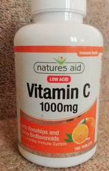 180 High Strength Tablets Natures Aid Vitamin C 1000mg