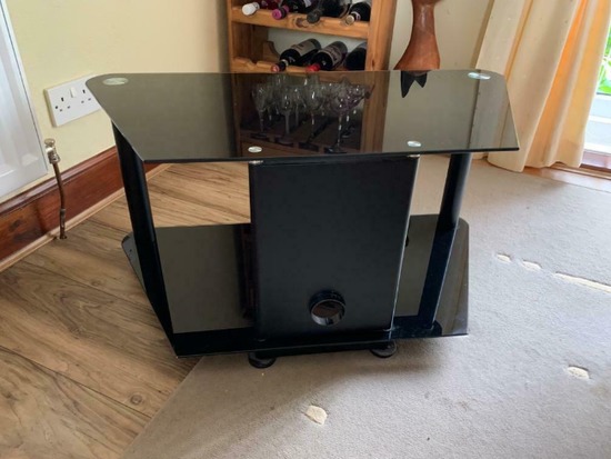 Bargain Black Glass TV and Accessory Stand  0