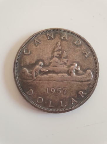 Canadian Silver Dollar 1957  0