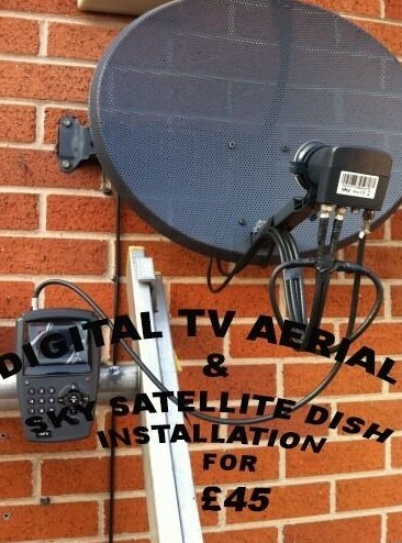 Fully fitted satellite dish and Digital TV Aerial  0
