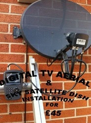 Fully fitted satellite dish and Digital TV Aerial