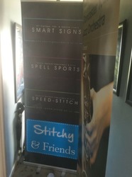 Advertising Banners. X 3. Free Standing. Good Clean Condition thumb-45028