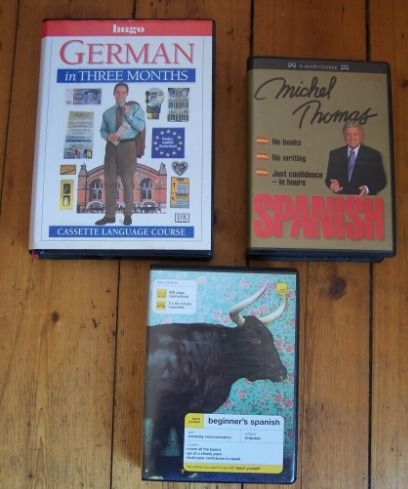 3 x Language Courses. Cassettes & Books. Spanish & German  0