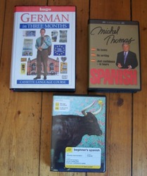 3 x Language Courses. Cassettes & Books. Spanish & German thumb-47003