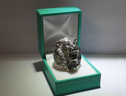 Lovely Mens Lion Silver Ring