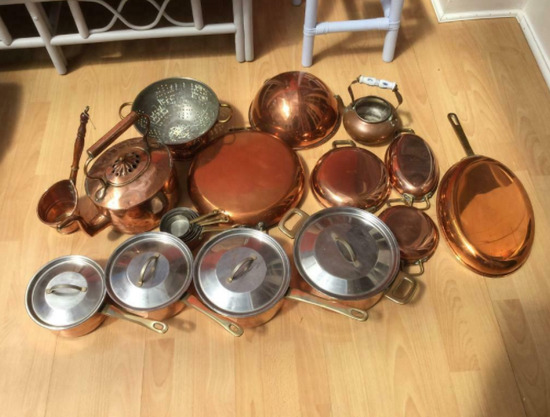Copper Cookware - Saucepans and Oval Pans Etc.  0