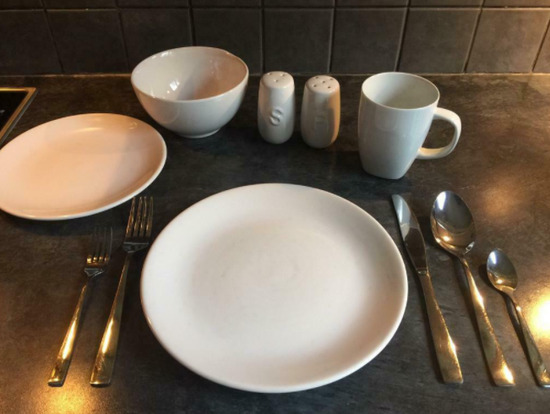 4 Place Setting Dishes & Cutlery  0